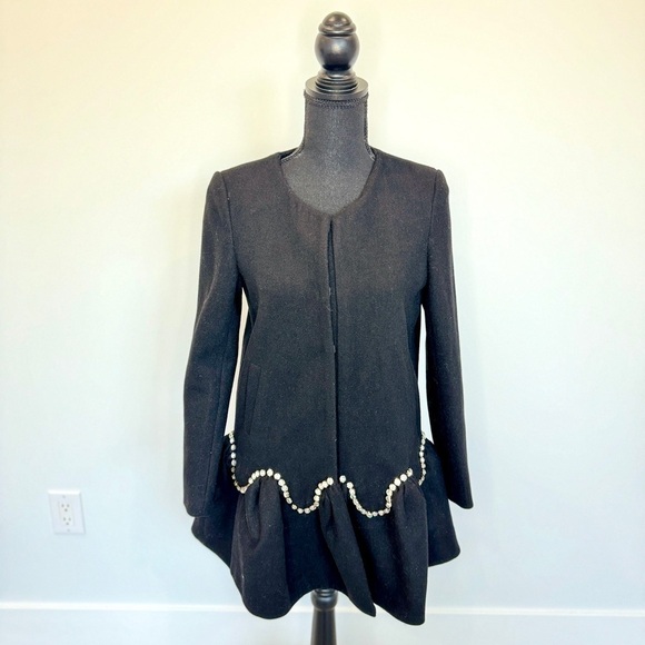 Jasper by Jing Black Diamond Edging Women’s Coat (Small) - Picture 2 of 11